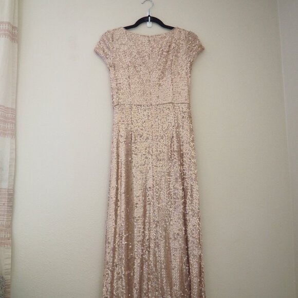 Adrianna Papell Sequin Bateau Maxi Dress sz US 2 - Picture 7 of 8